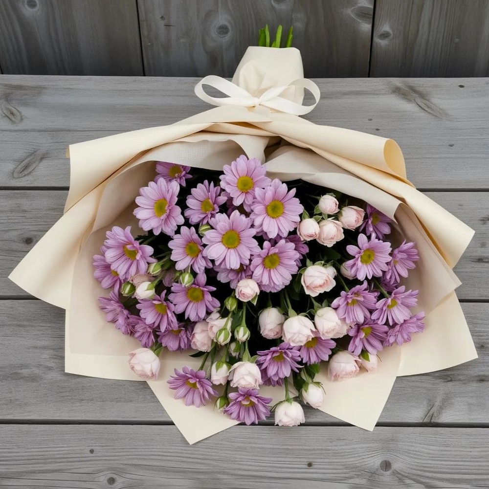 Букет цветов из: Розы и Хризантемы в Выездное