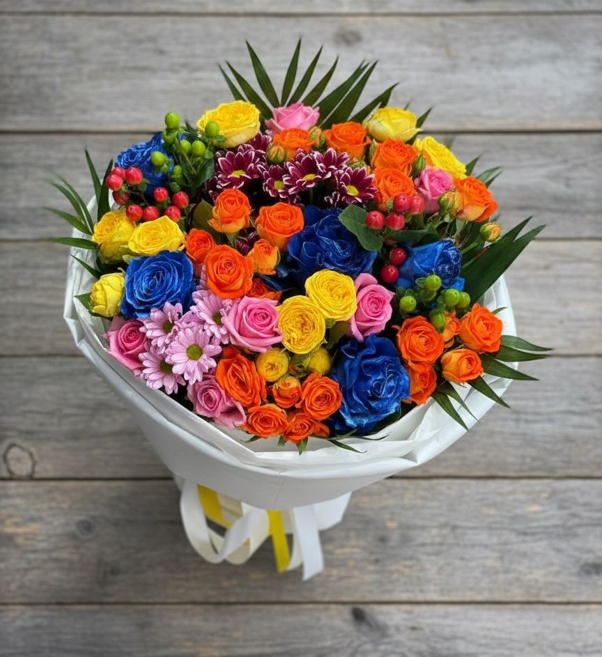 Букет цветов из: Розы и Хризантемы в Выездное