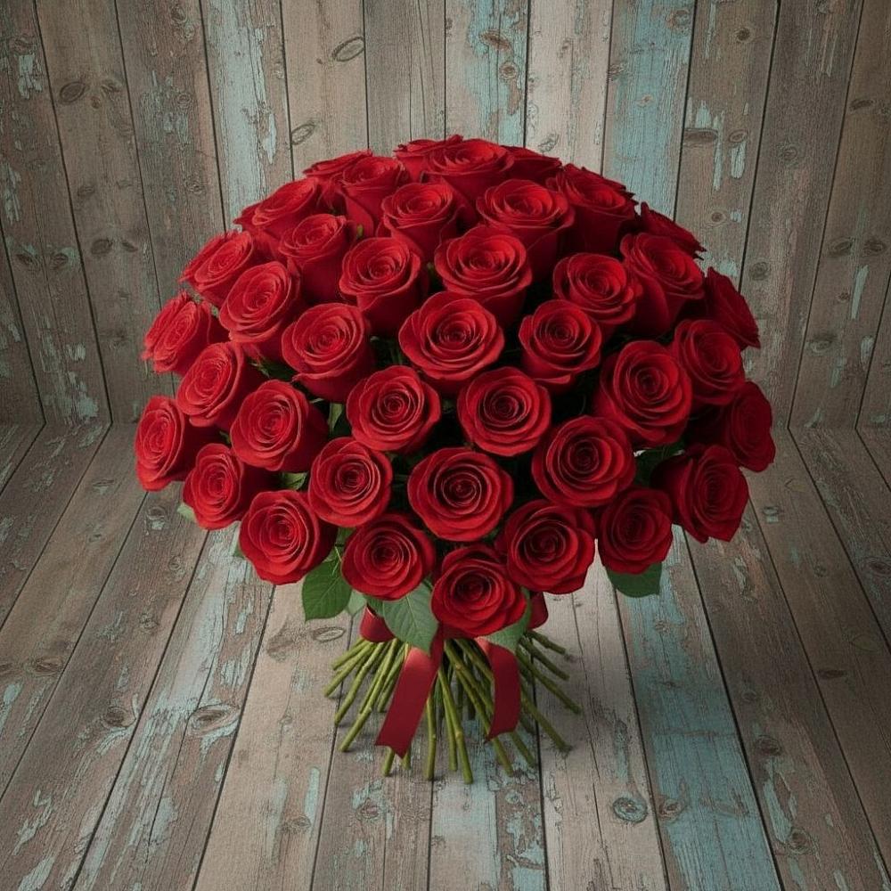 Букет 55 Красных роз Фридом в Выездное