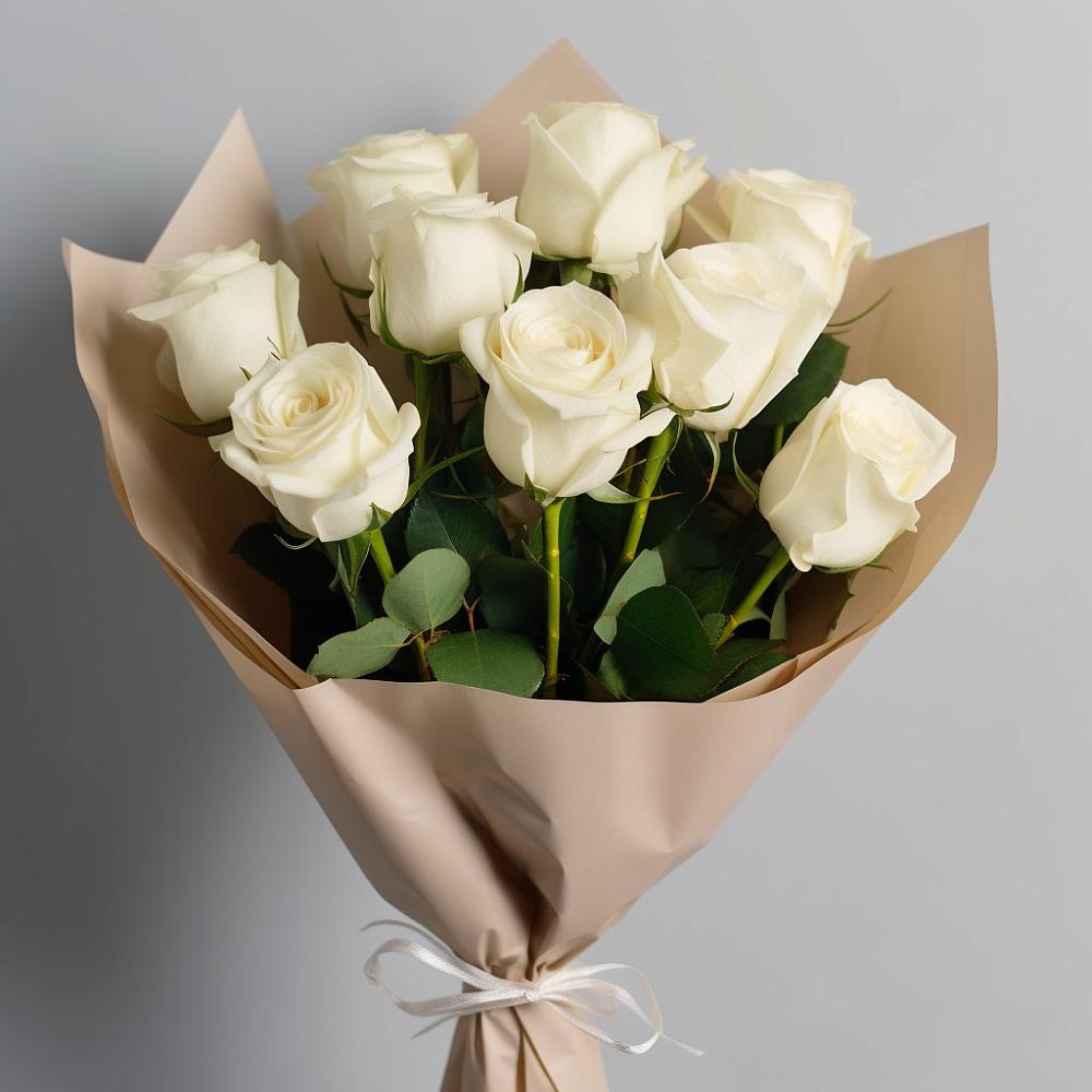 Букет 9 Белых роз Эдлесс Лав в Выездное